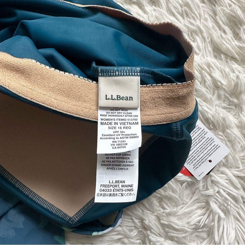 LL Bean Swimwear Tankini Top Shaping Soft Drape UPF 50+ New With Tags Size 16 - Picture 6 of 12